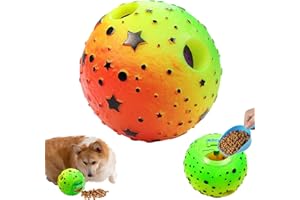 Dikeiuta Dog Balls Treat Dispenser Squeaky Balls for Dogs Squeaky Ball for Dogs Durable Dog Ball for Boredom Training Teeth Cleaning