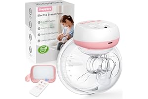 Jheppbay Tiralatte Elettrico Indossabile, Tira latte Neonati Elettrico Portatile, 3 Modalità e 12 Livelli con Telecomando, Senza BPA