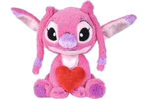 Simba Peluche Angel 25 cm Abrazando un Corazón. Personaje de Lilo & Stitch. Peluche Suave y Amoroso. Licencia Oficial Disney. Apto Desde 0 Meses (6315877002X12)
