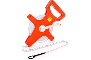 Coloch 50M /165Ft Open Reel Fiberglass Tape Measure, Yard Measuring Tape Dual Sided Reel Tape with Inch/Metric Scale Retractable Long Tape Measure for Engineer, Yard, Field, Project