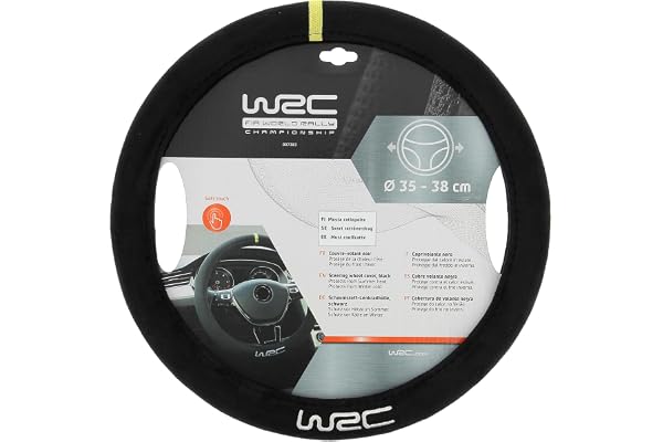 WRC couvre-volant racing noir effet daim universel