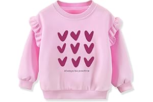 Codkkre Felpa Senza Cappuccio Bambina Cotone Pullover Ragazza Casuale Felpa Maniche Lunghe Bambina 2-10 Anni