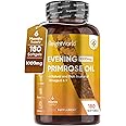 Evening Primrose Oil 1000mg |180 Softgels | 6 Months Supply (1 Softgel a Day) | 603mg Omega 6 (as GLA) & Omega 9 | Cold Pressed Evening Primrose Capsules - Maintains Blood Cholesterol (EFSA)