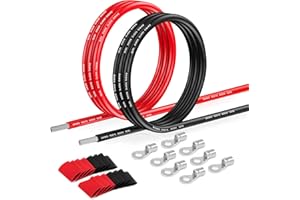 HULUWA Cavo elettrico in PVC da 8,6mm² - 8 AWG Filo elettrico di 20 m (10 Metri nero e 10 Metri rosso) in rame stagnato ad alta temperatura per pannelli solari, elettrodomestici, veicoli, ecc.