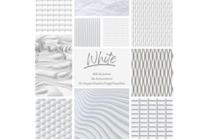 ASENME Scrapbook, 10 recto Papier (Blanc, 10 unités)