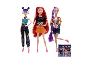 LIDARY Guerreras K Pop Demon Hunters Muñecas Musicales, 29 cm Guerreras KPOP Muñecas Juego de 3 Piezas con Brazos y Piernas Articulados, Rumi/Mira/Zoey con Música, para como Regalo para Fans (B)