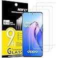 NEW'C 3 Pezzi, Vetro Temperato per OPPO Reno 8 Pro 5G, Pellicola Prottetiva Anti Graffio, Anti-Impronte, Senza Bolle, Durezza