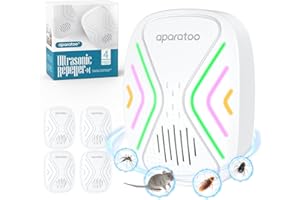 BUBBACARE Ultraschall für Mäuse,Repelente Ultrasónico de Plagas 4 Paquetes, Repelente Ultrasónico Antiparasitario Electrónico Repelente Mosquitos Insectos Control Anti Cucarachas, Moscas,Mosquitos