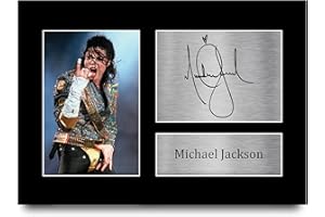 HWC Trading Michael Jackson A4 Senza Cornice Firmato Regalo Visualizzazione Delle Foto Print Immagine Autografo Stampato Per Gli Appassionati Di Musica