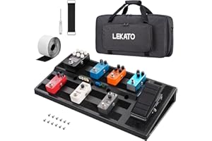 LEKATO Gitarren-Pedalboard, Gitarre Effekt Board 19,7"x10"x2,4", Große Effektplatte mit Tasche, Robustes Tragbares Pedalboard für Musiker, Gitarristen, Bands