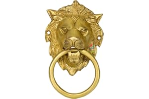 IBLAY Brass Lion Door Knocker Knockers Gate Knocker Door Accessories (Door_Knocker_Lion)