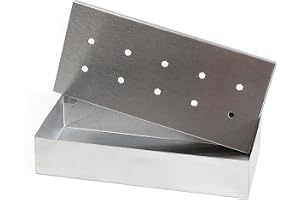 Wenco Premium röklåda 20 x 9,5 x 4 cm, rostfritt stål, värmebeständig, röklåda för gasgrill och kolgrill