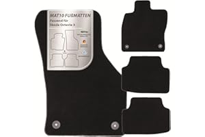 MAT10 – Auto-Fußmatten passend für Skoda Octavia 3 (BJ 02/2013 - 02/2020, Typ 5E) aus Velours | 4-teiliges Automatten Set | langlebige Erstausrüsterqualität, Made in Germany