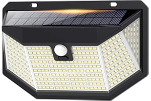 [1 Pezzi]iPosible Luce Solare Led Esterno,Super luminoso 300LED Lampade Solare da Esterno 5 Facce Illuminazione a 270° Faretti Led Solari con Sensore di Movimento IP65 Impermeabile per Parete,Giardino