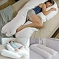Big C U Shaped Maternity Pregnancy Full Body Support Pillow With Wine Cover - View #2