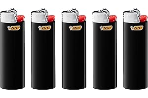 SUNMONDO BIC Maxi Lighters Black (BIC Maxi J26) (Pack of 5)