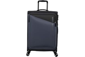 American Tourister er Dash - Spinner M, Suitcase espandibile, 66,5 cm, 67/75 L, nero/grigio (nero/grigio)