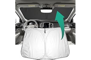 YEE PIN Parasol przeciwsłoneczny do samochodu, kompatybilny z Volvo XC90 SUV 2015-2022, składany, ochrona przed słońcem, przednią szybą, ochrona przed promieniowaniem UV, kurzem, odblaskowa osłona