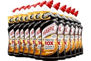 STAR FASHION GLOBAL LTD Harrpic Power Plus 10xStrength, Toilet Cleaner Bleach Effective Germ Kill - Box Of 12x750ml