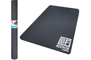 Bestfor 180x122cm Extra Large Yoga Cushioned 8mm Foam Mat with Exercise Chart, Fitness, Rehabilitation, Therapy Work Out by Men and Women at Home, Gym on The Move Roll-Up