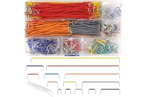 ERZEKRIM Breadboard Puentes de Alambre Kit Cable de Puente 840 Piezas Jumper Wire Kit 14 Diferentes Longitudes Forma de U Jumper Wires de Pruebas sin Soldadura Kit con Caja de Almacenamiento