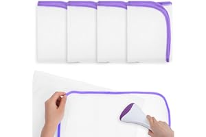 Oruola 4 Stück Bügelkissen 40 x 60cm,Einfaches Bügeln und Schutz,Bügeltuch für Dampfbügeleisen,Bügelmatte für Einfaches Bügeln und Schutz,Verbrühungsschutznetze Bügel Schutztuch Mesh Stoff Pad,Lila