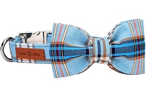 Lionet Paws Cotton Dog Collar with Bowtie, Durable Adjustable and Comfortable Collar for X-Small Dogs and Cats, Neck 20-30cm