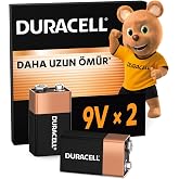 Duracell Alkalin 9V Pil, (6Lr61 / Mn1604), 2'Li Paket