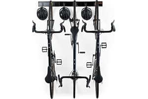 VonHaus Support Vélo Mural - Support Vélo Peu Encombrant pour Garage - Porte Vélo de Route et VTT - Peut Accueillir 3 Vélos et 3 Casques