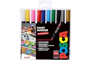 POSCA PCF-350 permanentne markery na bazie wody. Wysokiej jakości cienka końcówka pędzla do sztuki i rzemiosła. Zastosowanie na wielu powierzchniach na drewnie, metalu, papierze, płótnie, kartonie,