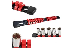 Hylsnyckelhållare, hylsnyckelskena, hylsnyckelskena 35 cm, för 1/4 tum hylsnyckel, 16 nyckelplatser, robust hylshållare för verkstad och garage, plastorganisering