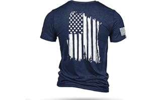Nine Line American Flag Symbol of Freedom Patriotic T-Shirt - Veteran Company America Stars and Stripes and Dropline Logo