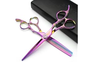 AXEMOORE 6/7/8 pulgadas Tijeras de peluquería profesionales de japonesas 440C aleación de cobalto tijeras de pelo para peluqueros corte adelgazamiento (6 pulgadas y 2 piezas-B)