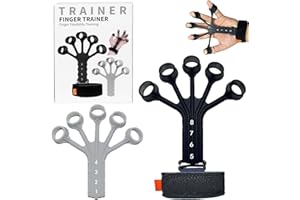 Aolawco Fingertrainer, 2 Stück Handtrainer Unterarmtrainer für Steigerung der Griffkraft - 8 Widerstandsstufen, Silikon Griffkraft Grip Trainer zur Linderung diverser Handbeschwerden