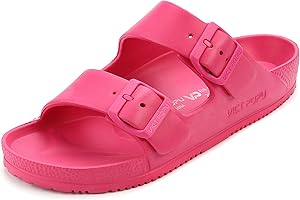 VICT POPU Sandales Femme Été de Plage Piscine - Claquettes Confortable - Mules Femme Antidérapantes - Chaussure Pantoufles Mode