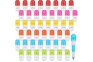 KAHEIGN 48 szt. mini chowane długopisy kulkowe, 6 stylów uśmiechniętej twarzy długopis w kształcie pigułki uroczy kreskówkowy przysługa chowany długopis kulkowy do przedszkola szkoły do domu do pisania