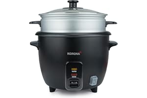 ‎KORONA Korona 58020 2in1 Reiskocher I inkl. Dampfgar Einsatz I 1,0 Liter I Topf mit Antihaftbeschichtung I Warmhaltefunktion I Mit Löffel und Messbecher | Leistung: 400 Watt