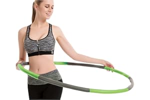 1 CLICK BUY 1 Buy Click Weighted 1.2Kg (2.65LB) Hula Hoops for Adult’s Training Fitness with Innovative 8 Section Detachable Design Padded Hoola hoop For Home Exercise Fitness Equipment and Gym Accessories