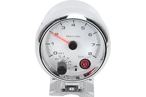 PYHODI Tacómetro de RPM, 3,75 Pulgadas 0‑8000 RPM Luces de Fondo de 7 Colores con Luz de Cambio, Tacómetro Automático para Vehículos de Gasolina de 4/6/8 Cilindros y 12 V