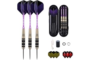 sanfeng - Dardos Profesionales (22 g, 23 g, 24 g, 27 g, con Varillas de Aluminio, 9 Aletas estándar + 50 Juntas tóricas de Goma + 12 Anillos de Resorte + 1 Herramienta de Afilado de Dardos