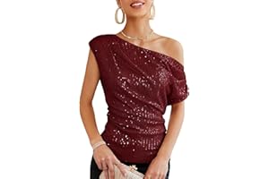 GRACE KARIN Damen Pailletten Oberteil Glitzer Party Tops Festliches Outfit