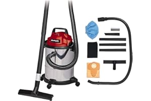 Einhell TC-VC 1815 S Wet/Dry Vacuum Cleaner (1,250 W, 15 Litre Stainless Steel Container, 36 mm Hose System, Accessory Holder, Suction Nozzle with Combination Insert)