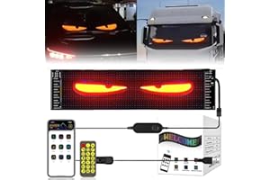 RUBU22A Teufelsaugen Led Auto LKW, IP65 Wasserdicht Devil Eyes Light for Cars,Led Augen für LKW,Soft Screen DIY Personalisiert Leuchtschild für Auto, Text, Graffiti, Smart App,6.8 * 2.7 inch(A)