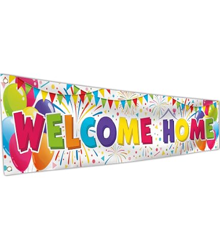 Striscione Welcome Home Glitterato Oro Rosa - 3 Metri - Festone Con Lettere Per Bentornato A Casa E Feste A Tema - 2