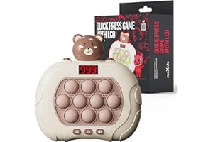 maxlife Pop It - Oso de juego electrónico con pantalla – Promueve la concentración de la memoria y la destreza – Pop It juguete con 999 niveles y 6 modos de juego – Juguete antiestrés para niños