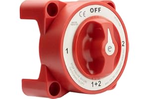 MangWany Aislador de doble batería, interruptor marino de 4 posiciones, 350 A, botón extraíble, resistente al agua, protección contra ignición, para máquina, camión, barco, furgoneta, coches