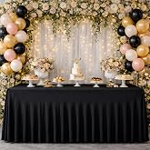 EMART Table Skirt 182x76cm Black Spandex Elastic Tablecloth, 1 Piece | Rectangular Tablecloth, Party Decoration, Wedding, Bir
