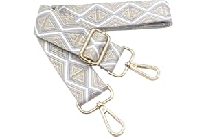 KERIOCUSI Tracolla Regolabile Colorata per Borse Donna Grigio, 80-130cm Cinghia della Borsa con Gold Moschettone, Durevole per Crossbody Borsa, Chitarra, Borse Moderne Accessori, 3.8cm, 1202