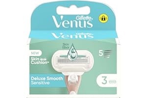 GILLETTE VENUS Venus Gillette Lamette Rasoi Donna Deluxe Smooth Sensitive Per Rasoio A 5 Lame, Confezione Da 3
