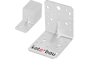 KOTARBAU® 12 Pezzi Staffa Angolare - Acciaio Zincato - 105 x 105 x 90 mm - Argento - Staffe Angolari per Legno - Squadretta Angolare 90 Gradi - Resistente alla Corrosione